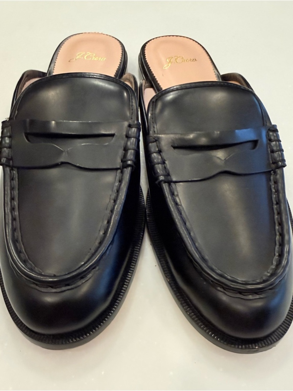 J. Crew Black Leather Backless Loafers - Picture 4 of 13